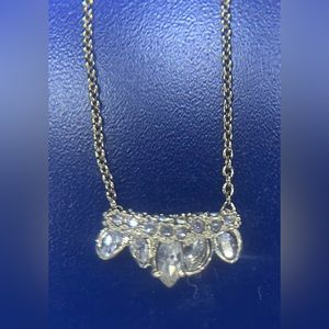 Alexis Bittar Gold-tone and Clear Crystal Necklace 16" long with 3" extender